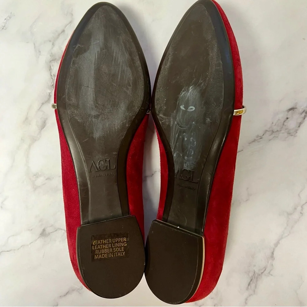 AGL Attilio Giusti Leombruni Red Suede Slip On Casual Womens Shoe Size 36 - Picture 13 of 17